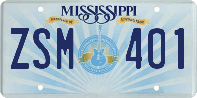 MS license plate ZSM401