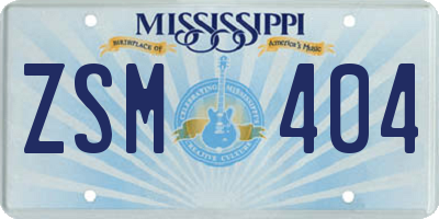 MS license plate ZSM404