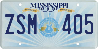MS license plate ZSM405