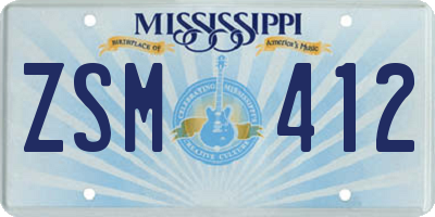 MS license plate ZSM412