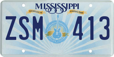 MS license plate ZSM413