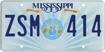 MS license plate ZSM414