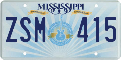 MS license plate ZSM415