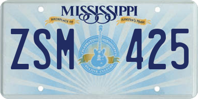 MS license plate ZSM425