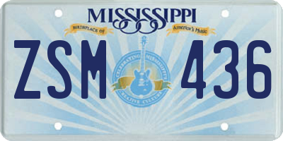 MS license plate ZSM436