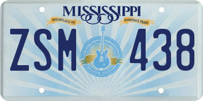 MS license plate ZSM438