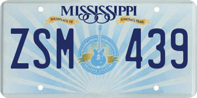 MS license plate ZSM439