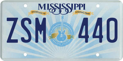 MS license plate ZSM440