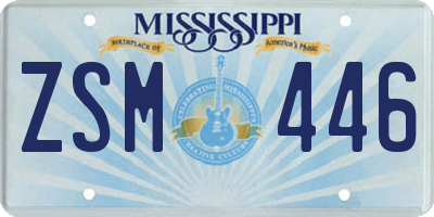 MS license plate ZSM446