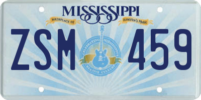 MS license plate ZSM459