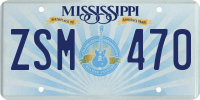 MS license plate ZSM470