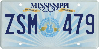 MS license plate ZSM479