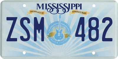 MS license plate ZSM482