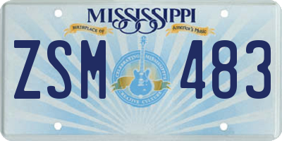 MS license plate ZSM483
