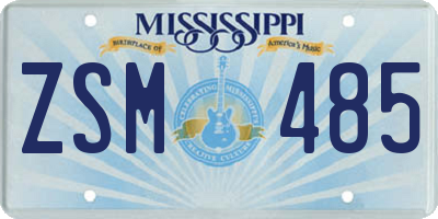 MS license plate ZSM485