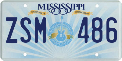 MS license plate ZSM486