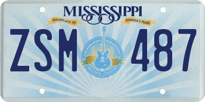 MS license plate ZSM487