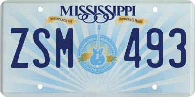 MS license plate ZSM493
