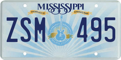 MS license plate ZSM495