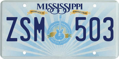 MS license plate ZSM503