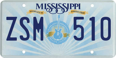 MS license plate ZSM510