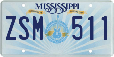 MS license plate ZSM511