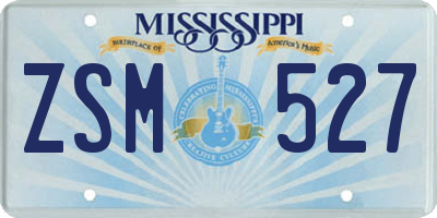 MS license plate ZSM527