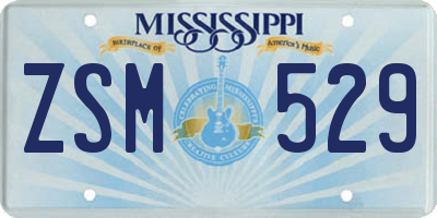 MS license plate ZSM529