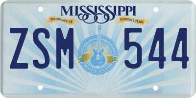 MS license plate ZSM544