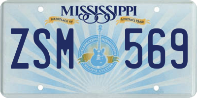 MS license plate ZSM569