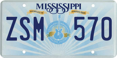 MS license plate ZSM570