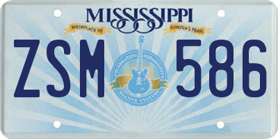 MS license plate ZSM586