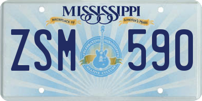 MS license plate ZSM590