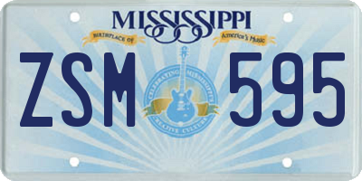 MS license plate ZSM595