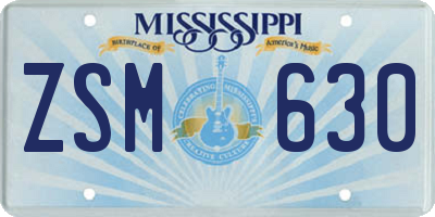 MS license plate ZSM630