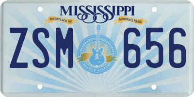 MS license plate ZSM656