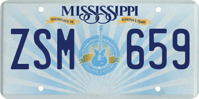 MS license plate ZSM659