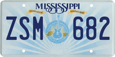 MS license plate ZSM682