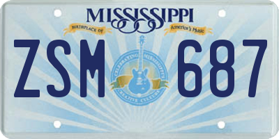 MS license plate ZSM687