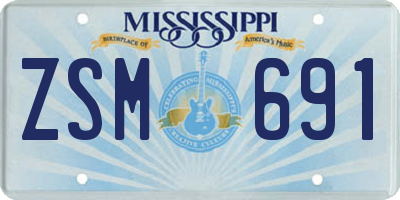 MS license plate ZSM691