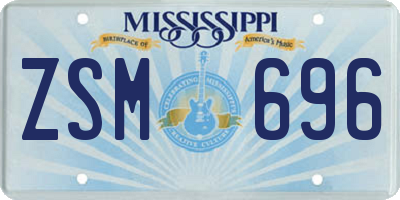 MS license plate ZSM696