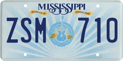 MS license plate ZSM710