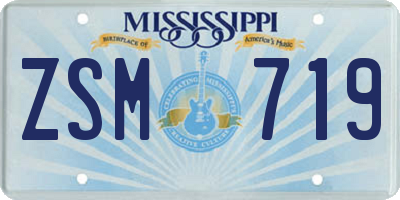 MS license plate ZSM719