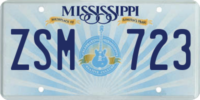 MS license plate ZSM723