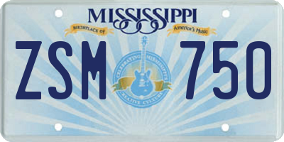 MS license plate ZSM750