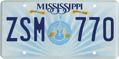 MS license plate ZSM770