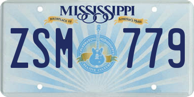 MS license plate ZSM779