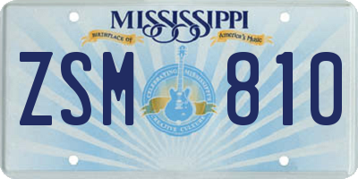 MS license plate ZSM810