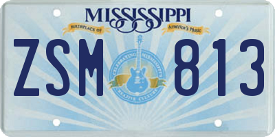 MS license plate ZSM813