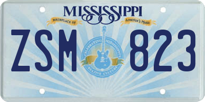 MS license plate ZSM823